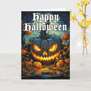 Spooky Pumpkin Beängstigend Halloween Karte