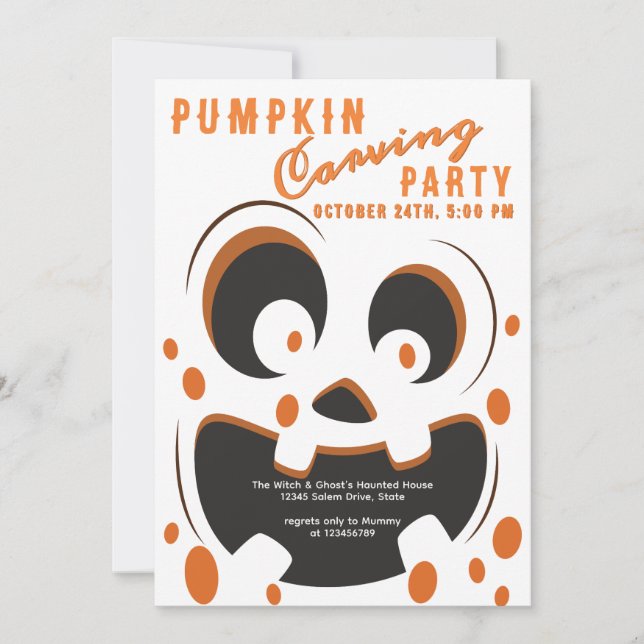 Spooky Pumpkin Carving Contest Halloween-Party Einladung (Vorderseite)
