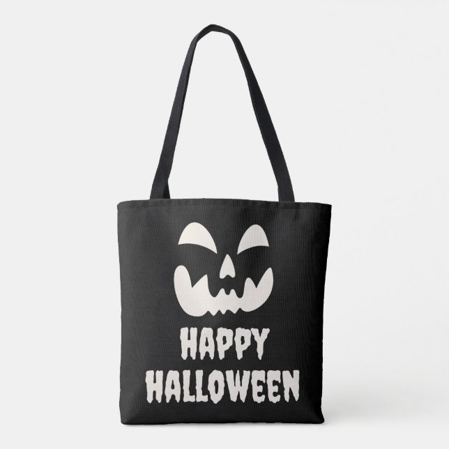 Spooky Pumpkin Face Happy Hallowen Tasche (Rückseite)