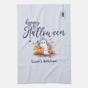 Spooky Pumpkin Ghost Halloween Küchentuch
