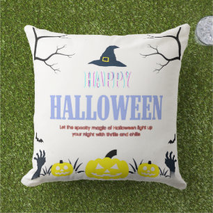 Spooky Pumpkin & Ghost Halloween Uhr Kissen