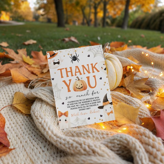 Spooky Pumpkin Ghost Vielen Dank Einladung (Von Creator hochgeladen)