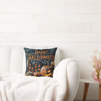 "Spooky Pumpkin Glow Halloween Cushion" Kissen