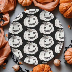 Spooky Pumpkin Halloween Black Jack-O’ Lantern Pappteller