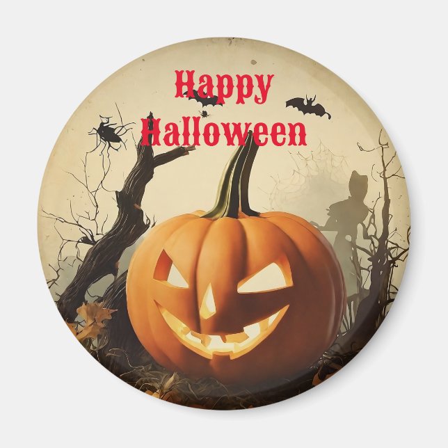 Spooky Pumpkin Halloween Collection Magnet (Vorne)