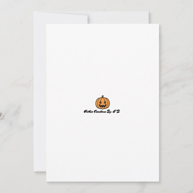 Spooky Pumpkin Halloween-Party Einladung (Rückseite)