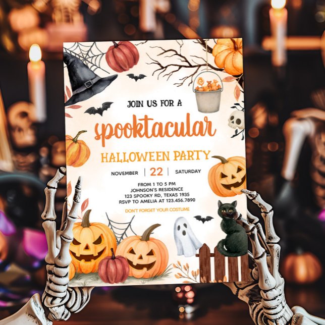 Spooky Pumpkin-Halloween-Party Einladung (Spooktacular Halloween Party Invitation)