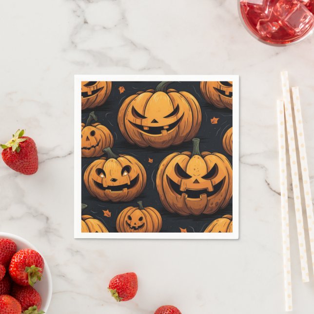 Spooky Pumpkin-Halloween-Party Serviette (Beispiel)