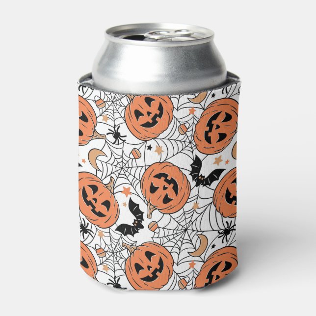 Spooky Pumpkin Halloween Pattern Dosenkühler (Kanne Vorderseite)