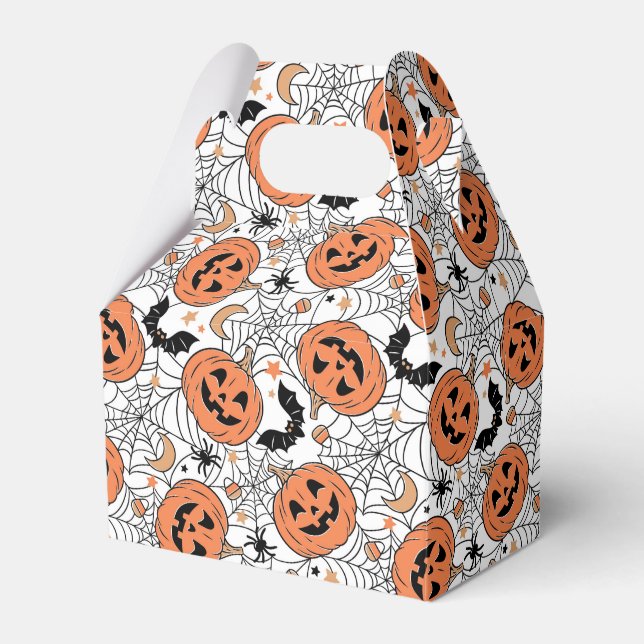 Spooky Pumpkin Halloween Pattern Geschenkschachtel (Vorderseite)