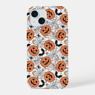 Spooky Pumpkin Halloween Pattern iPhone 15 Hülle