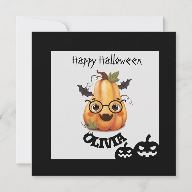Spooky Pumpkin mit Brillenkarte Halloween (Vorderseite)