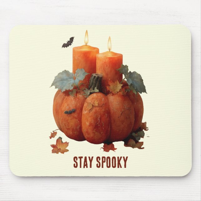 Spooky Pumpkin mit Kerzen bleibe Mousepad (Vorne)