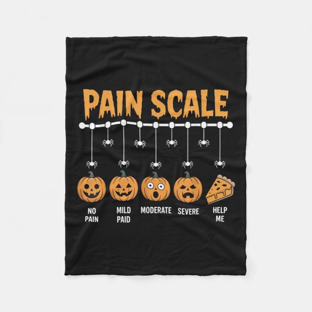 Spooky Pumpkin Pain Scale Trauma Nurse Triage Hall Fleecedecke (Vorderseite)