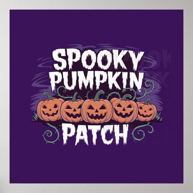 Spooky Pumpkin Patch Halloween Poster (Vorne)