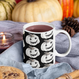 Spooky Pumpkin Pattern | Frohe Halloween Zweifarbige Tasse