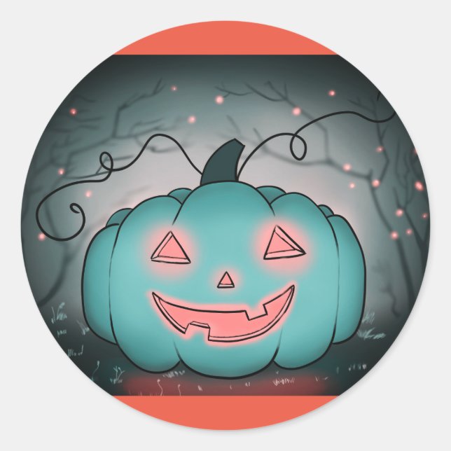 Spooky Pumpkin Runder Aufkleber (Vorderseite)