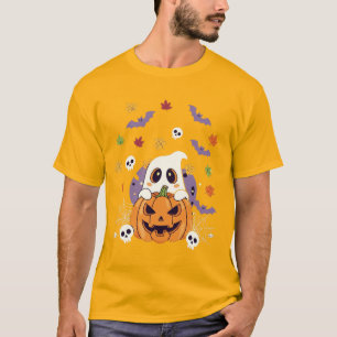 Spooky Pumpkin & Spider Autumn Design - Halloween T-Shirt