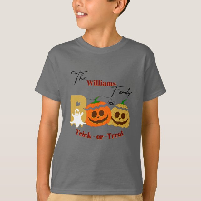 Spooky Pumpkin Trick oder Treat T-Shirt (Vorderseite)