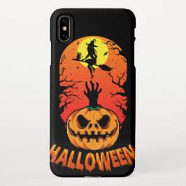 Spooky Pumpkin und Hexenbrenner gegen den Mond iPhone Hülle