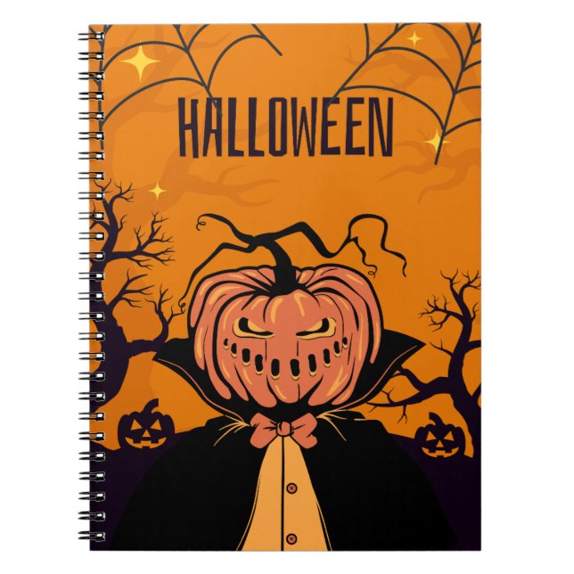 Spooky Pumpkin Vampire Notebook - Halloween Limite Notizblock (Vorderseite)