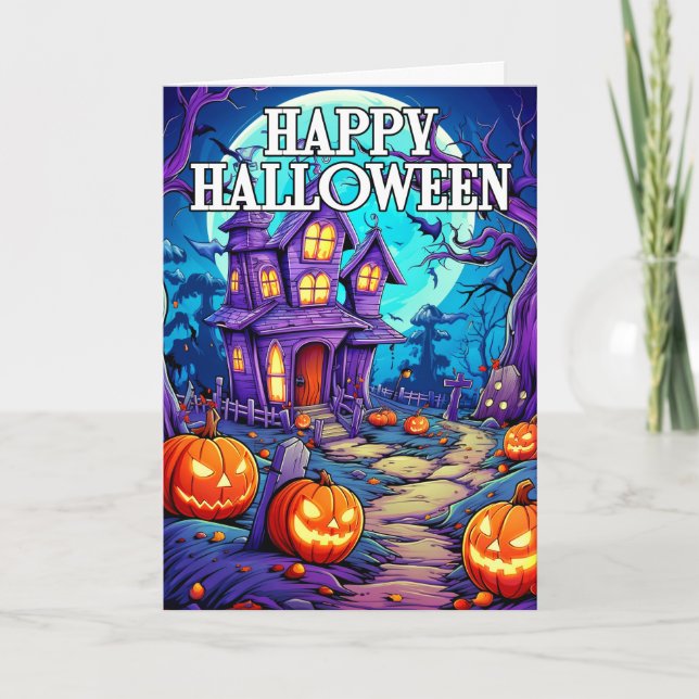 Spooky Pumpkins | Frohe Halloween Karte (Vorderseite)