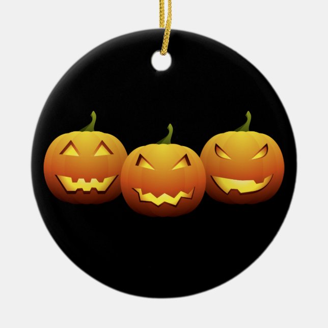 Spooky Pumpkins Keramikornament (Vorne)