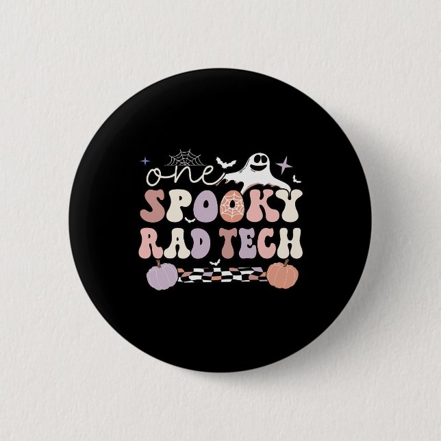 Spooky Radiology Tech Halloween Krass Technologe R Button (Vorderseite)