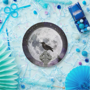 Spooky Raven Adult Halloween-Party Papierplatte Pappteller