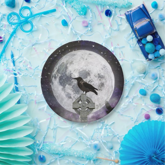 Spooky Raven Adult Halloween-Party Papierplatte Pappteller (Party)