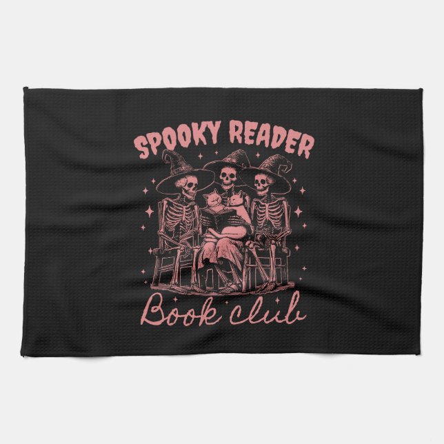 Spooky Reader Book Club D Red Geschirrtuch (Horizontal)