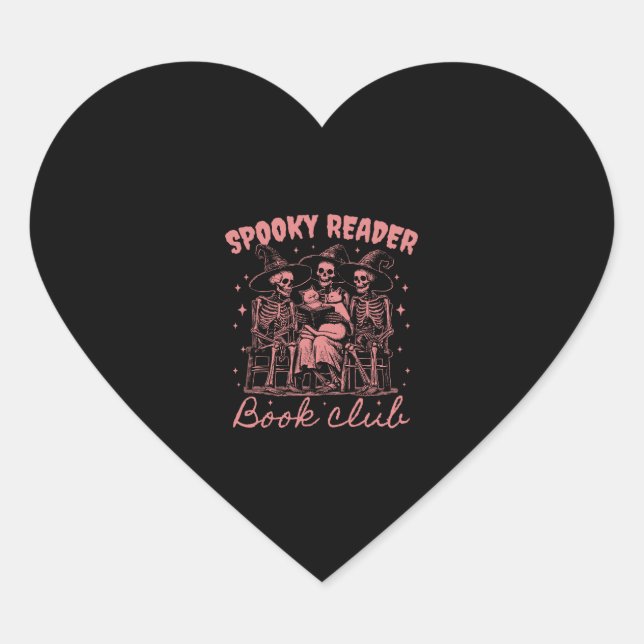 Spooky Reader Book Club D Red Herz-Aufkleber (Vorderseite)