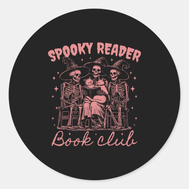 Spooky Reader Book Club D Red Runder Aufkleber (Vorderseite)