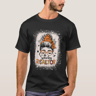 Spooky Real Anwesen Agent Funny Halloween Messy Bu T-Shirt
