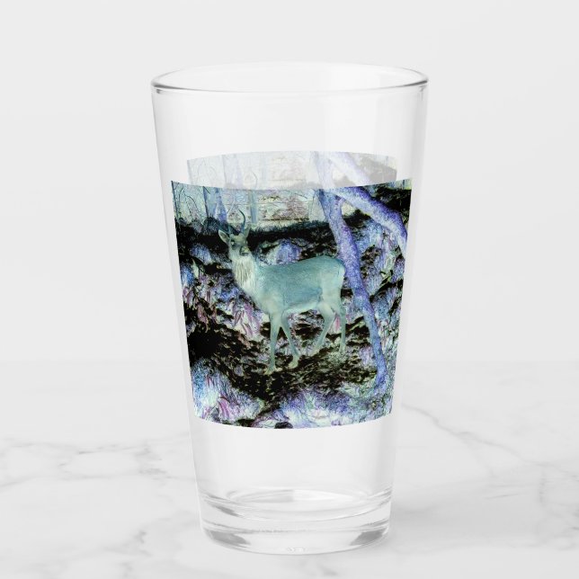 Spooky Red Deer Stag Glas (Vorderseite)