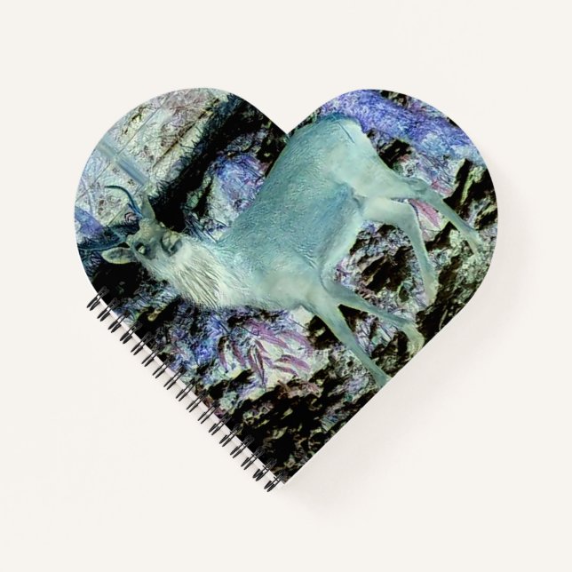 Spooky Red Deer Stag Heart Notebook Notizbuch (Vorderseite)