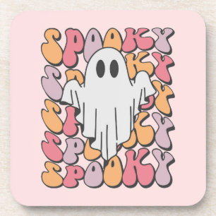 Spooky Retro Ghost Getränkeuntersetzer