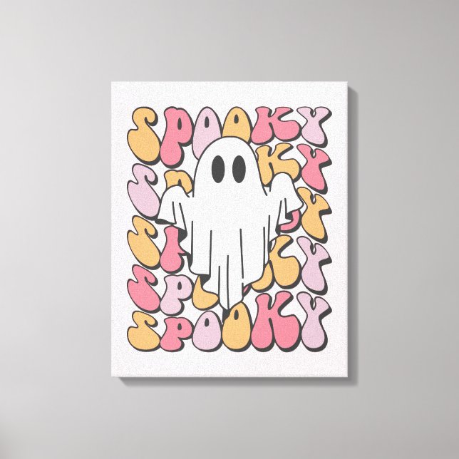 Spooky Retro Ghost Leinwanddruck (Vorderseite)