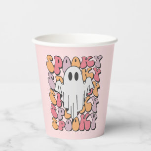 Spooky Retro Ghost Pappbecher