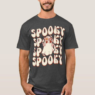 Spooky Retro Groovy Ghost Boo Halloween Costume Sc T-Shirt