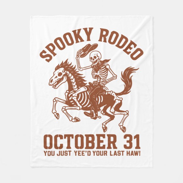 Spooky Rodeo Halloween 31. Oktober Fleecedecke (Vorderseite)