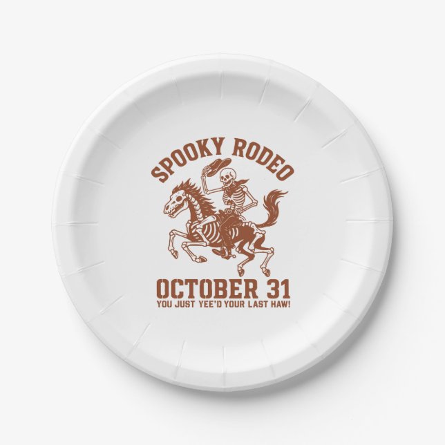 Spooky Rodeo Halloween 31. Oktober Pappteller (Vorderseite)