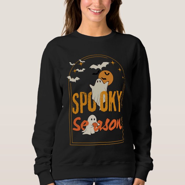 Spooky Saison Vintag Retro Halloween Geschenke Sweatshirt (Vorderseite)