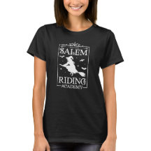 Spooky Salem Witch Riding Academy White Vintag