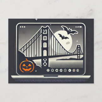 Spooky San Francisco Halloween Postcard Postkarte