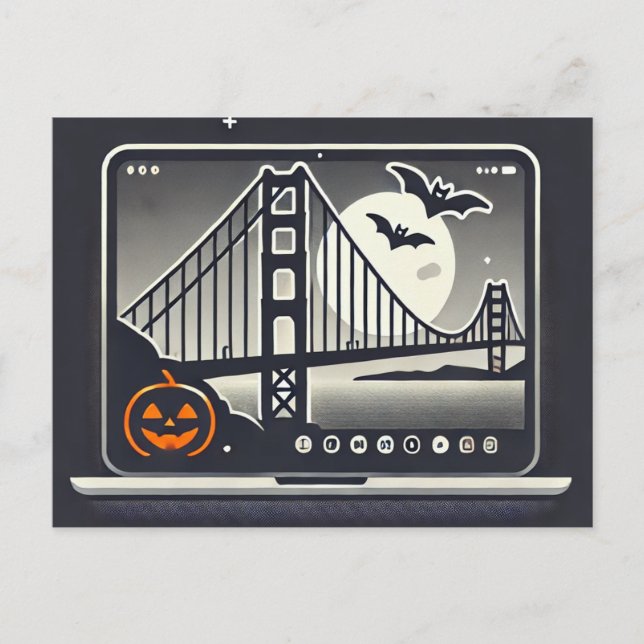 Spooky San Francisco Halloween Postcard Postkarte (Vorderseite)