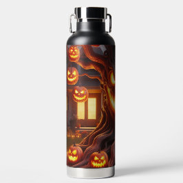 SPOOKY SCARY HALLOWEEN TREE WITH ORANGE PUMPKINS TRINKFLASCHE
