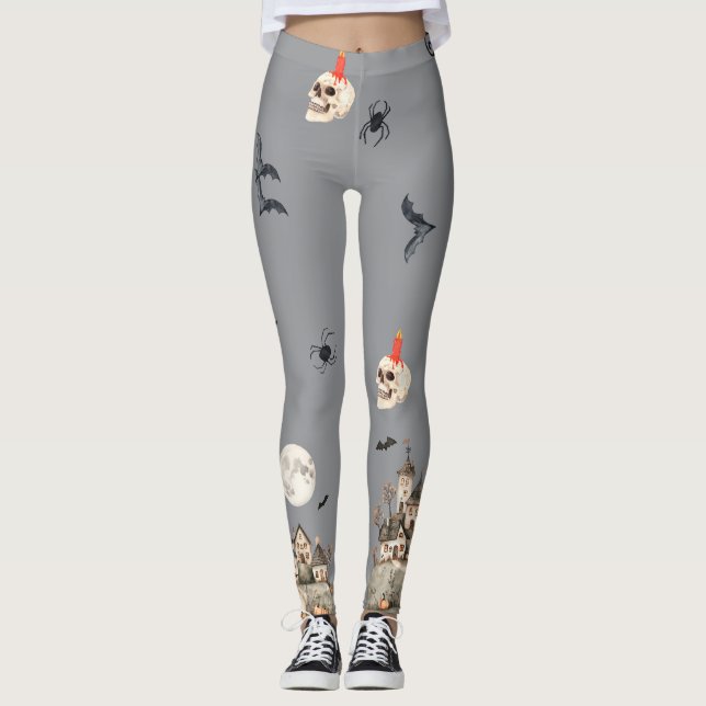 Spooky, schwache Halloween-Leggings Leggings (Vorderseite)