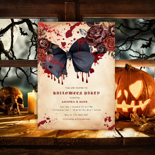 Spooky Schwarzer Bug Halloween Kostümeinladung Einladung