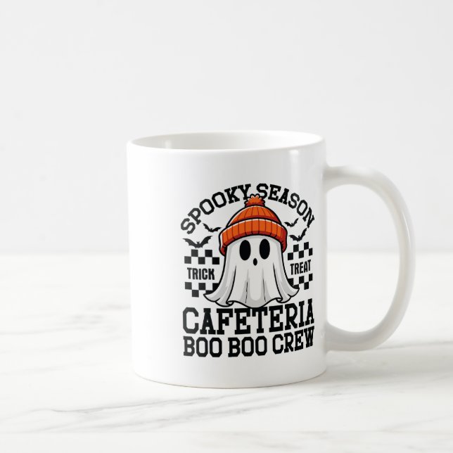 Spooky Season A Cafeteria Boo Crew Teacher Lunch Kaffeetasse (Rechts)